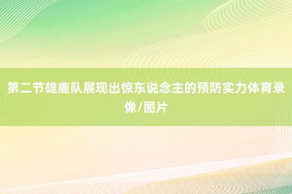 第二节雄鹿队展现出惊东说念主的预防实力体育录像/图片
